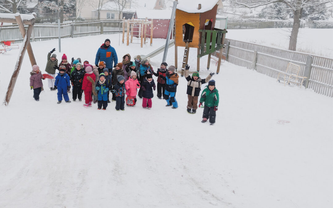 Rodeln in der Kita.